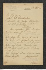 Nachlass Franz Steindachner, Brief von Ernst Varths an Franz Steindachner (22.09.1890), Inv.Nr. 1.02, Seite 1